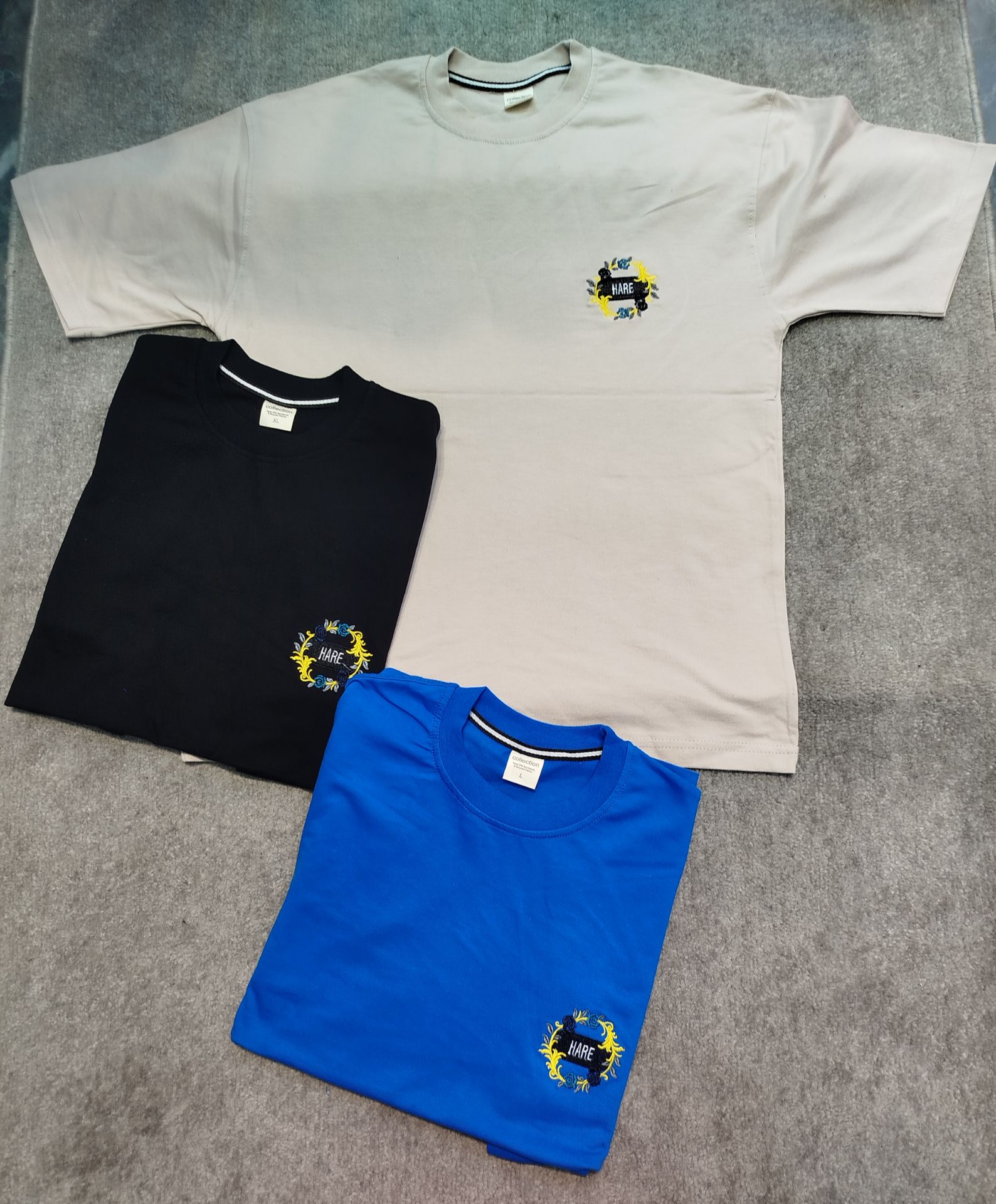 تیشرت قواره باکسی پارچه ۲ نخ سایز L XL 2XL